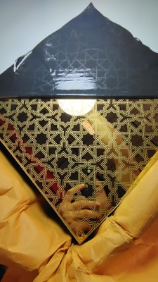 hot sell Gold Mirror stainless steel etched sheet decoration plate