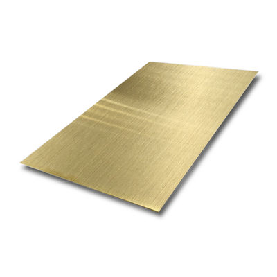 Good price Champagne Gold Hairline Stainless Steel Sheet with 0.65mm Thickness and Four Feet Size for Decorative Applications online