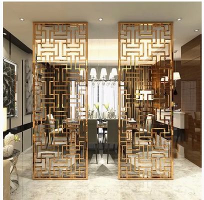 Good price Gold Mirror Stainless Steel Room Divider Decoration Hotel , Living rooms online