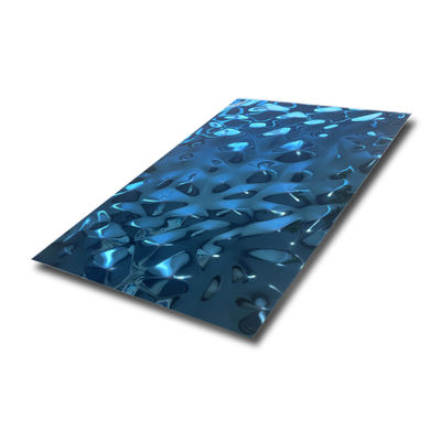 Mirror Surface Grade 201 Stainless Steel Embossed Sheet with 0.85mm Thickness PVD Coated Panel