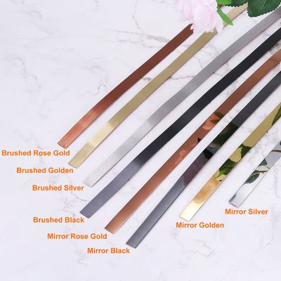 Rose Gold Mirror Stainless Steel Adhesive Roll SS Tape with PVD Color Coating and 201 Grade