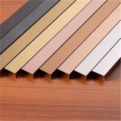 304 Stainless Steel U Profile Tile Trim with 0.65mm Thickness for Durable Edging