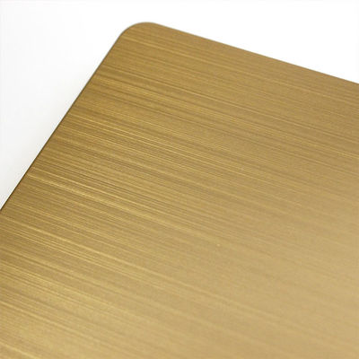 Good price PVD Yellow Rose Four Feet Hairline Stainless Steel Sheet with 0.65mm Thickness online