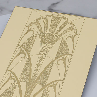 Good price Gold Mirror Finish 304 Stainless Steel Etched Sheet 1219x3048mm for Decorative Applications online