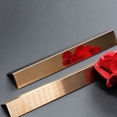 Good price Grade 304 Stainless Steel L Profile Tile Trim with PVD Color Coating and 0.55mm Thickness online