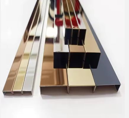 8K Mirror Stainless Steel U Profile Decoration Wall with Anti Finger Print and PVD Color Coating