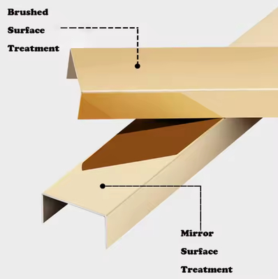Gold Hairline / Gold Mirror Stainless Steel U Tiles Trim Decoration Profile