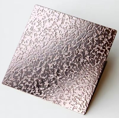 Rose Gold Color 0.85mm Thickness Mirror Surface Embossed Stainless Steel Sheet for Decorative Wall Panel