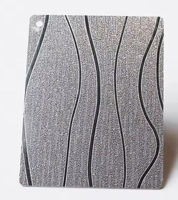 Silver Mirror Finish Embossed Stainless Steel Sheet - Grade 201 Decorative Wall Panel with 0.85mm Thickness