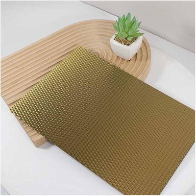 Gold Color 0.85mm Thickness Mirror Surface Embossed Stainless Steel Sheet for Decorative Wall