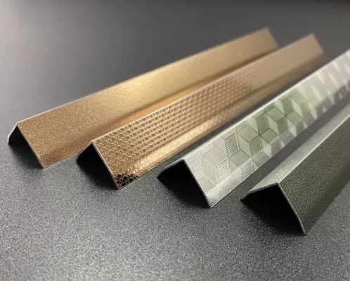 Good price 304 Grade Stainless Steel L Tile Trim with V Grooved Edge for Wall and Floor in 2438mm Length online