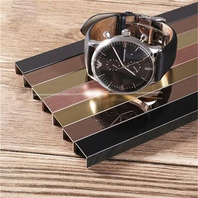 Good price 304 Stainless Steel Tile Trim U Profile with V Groove and Color Coating for Decorative Protection online