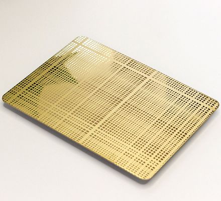 Good price Gold Mirror Finish 304 Stainless Steel Etched Sheet Decoration Plate 1219x2438mm Size online