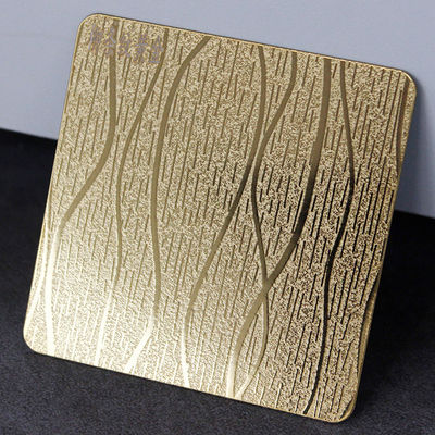 Good price Gold Mirror Wooden Pattern Embossed Stainless Steel Sheet with 0.85mm Thickness for Decorative Wall Panels online