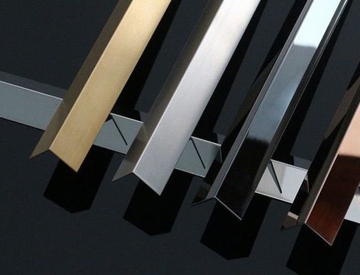 304 Grade V Grooved Stainless Steel L Tile Trim For Wall And Floor Decoration