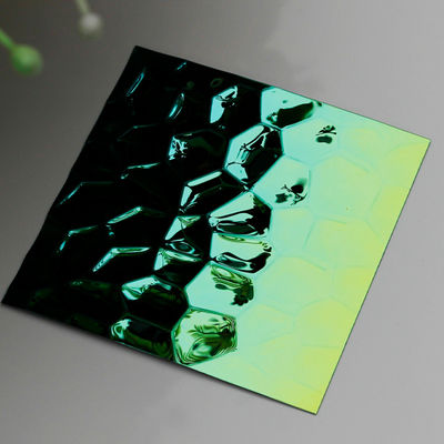 Hammered Green Color Stamped Decorative Stainless Steel Plate