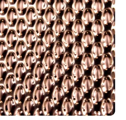 Rose Gold Mirror 6WL Pattern Embossed Stainless Steel Sheet 0.85mm Thickness for Decorative Wall and Ceiling