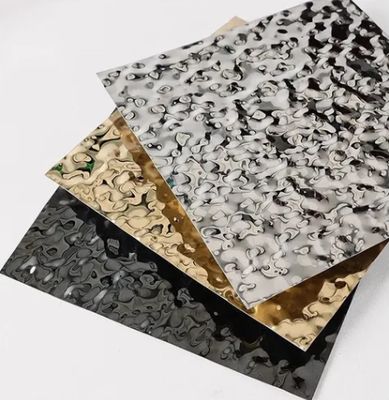 Good price Mirror Finish PVD Color Coated 0.65mm Thickness Water Ripple Stainless Steel Sheet for Decorative Ceiling and Wall online