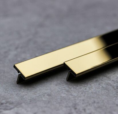ss201 Gold mirror Stainless Steel T shape tile wall trim decoration hotel