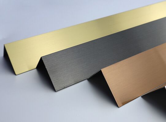 Good price Black Mirror Hairline Stainless Steel L V Tile Trim with Anti Finger Print for Decorative Wall online