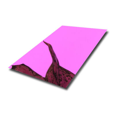 PVD Pink Mirror Finish Decorative Stainless Steel Sheet with 0.3-1.2mm Thickness and 1219*2438mm Size