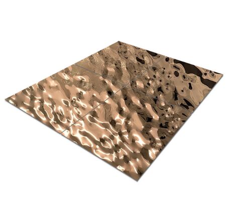 Rose Gold Mirror Water Ripple Sheet Decoration Wall , Celling ,Hotel