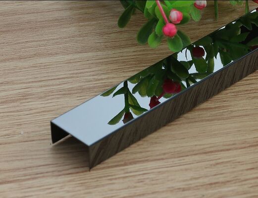 304 Stainless Steel U Profile Tile Trim with 0.65mm Thickness and 2438mm Length