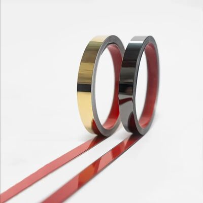 Glossy Mirror Metal Trim, Self-Adhesive Stainless Steel Decorative Line