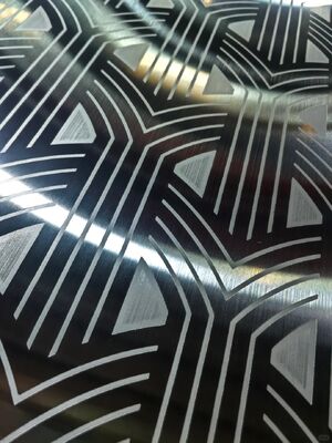 Silver Super Mirror Etched Stainless Steel Sheet 1.00mm Thickness 304 Grade