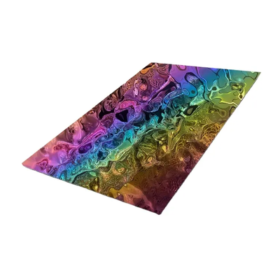 PVD Coated Rainbow Mirror Water Ripple Stainless Steel Sheet 304 Grade 0.65mm Thickness Decorative Plate