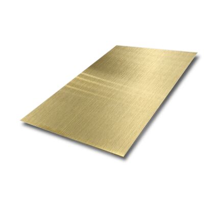 Hairline Champagne Gold Stainless Steel Plate, Premium PVD Finish