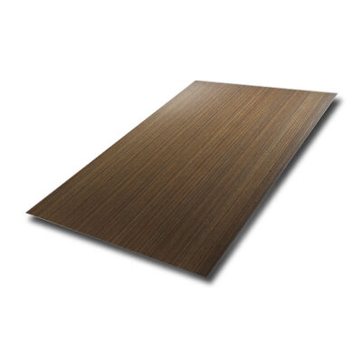 304 Stainless Steel Hairline Stainless Steel Sheet with Rose Color Coating and Four Feet Size