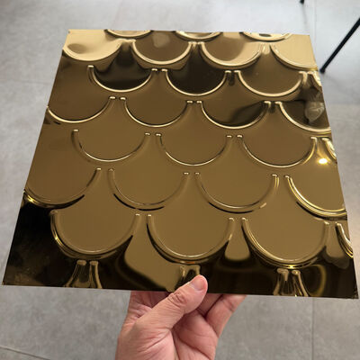 Good price Gold Mirror Stainless Steel Sheet Fish Scales Design for Decorative Wall Panels online