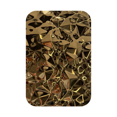 3D Diamond Gold Mirror Stamped Stainless Steel Decorative Sheet Four Feet