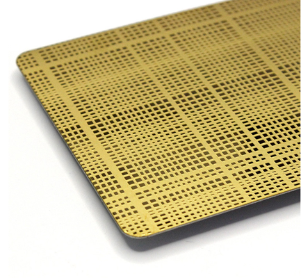 Etched Titanium Gold 304 Stainless Steel Plate 0.8 1.0mm Lift Decoration