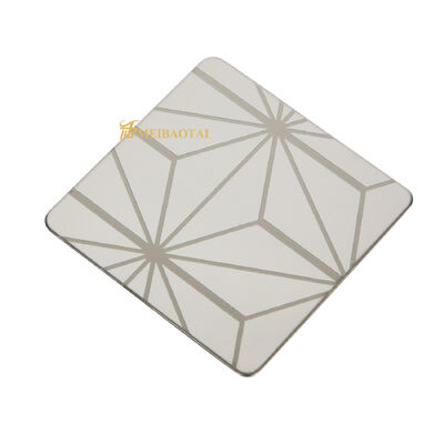 Silver Mirror Etched Stainless Steel Decorative Sheet For Elevator Decor