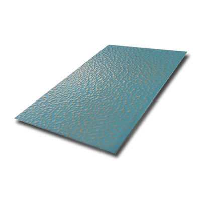 304 Stainless Steel Sheet with Copper Patina Effect and Hammered Textured for Decorative Aged Metal Applications