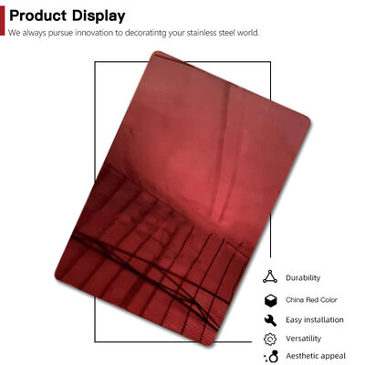 PVD China Red Mirror Color 304 Stainless Steel Sheet EN Standard Decorative Plate