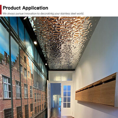 304 Stainless Steel Water Ripple Stainless Steel Sheet with Mirror Finish and 0.65mm Thickness for Decorative Ceiling and Wall