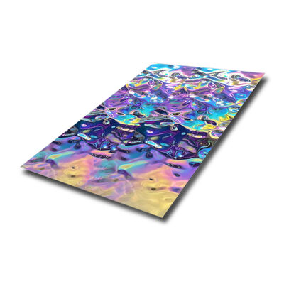 304 Stainless Steel Water Ripple Sheet with Mirror Finish and 0.65mm Thickness for Ceiling Decoration