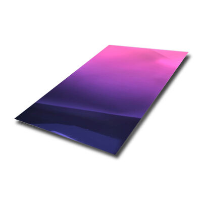 Good price PVD Pink and Purple Gradient Mirror Finish Stainless Steel Sheet 304 Grade 4x8 Size for Interior Decoration online
