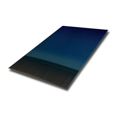 Good price Mirror SS Sheet,Grade 304 No.8 Mirror Finish Stainless Steel Sheet In PVD Klein Blue Gradient Color Coating online