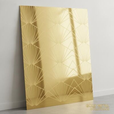 Gold Mirror Etched 304 Stainless Steel Sheet with Mirror/Etched Surface in 1219x3048mm Size