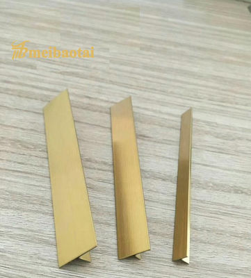 Golden Coated Stainless Steel Tile Trim T Shape with POSCO Material and 3048mm Length