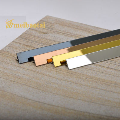 V Grooved Golden Coated T6X2048mm Stainless Steel Tile Trim for Edge Protection