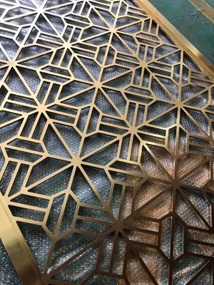 Antique Brass 30mm Thickness Stainless Steel Room Divider with Customized Size for Hotel Decoration