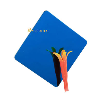 Good price Mirror Finish PVD Blue Coated Coloured Stainless Steel Sheet 0.65mm Thickness for Decorative Use online