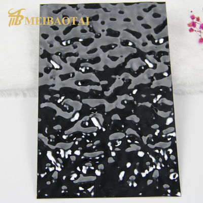 Good price Black Anodized PVD Coated Water Ripple Stainless Steel Sheet 1219mmx2438mm Size for Decorative Wall and Ceiling online