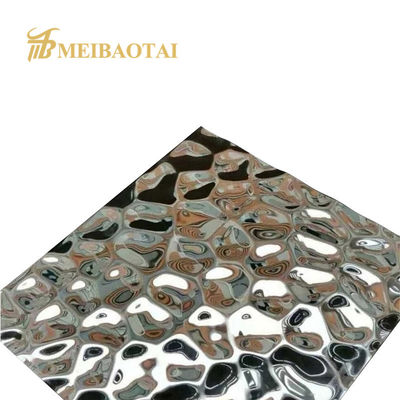 0.65mm Thickness Silver Mirror Finish Water Ripple Stainless Steel Sheet DIN Standard for Decorative Wall and Ceiling