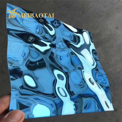 Good price Blue PVD Coated Water Ripple Stainless Steel Sheet 0.65mm Thickness 1219x2438mm Decorative Stainless Steel Plate online